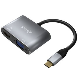 Aisens Conversor USB-C a VGA/HDMI 4K Gris 15cm